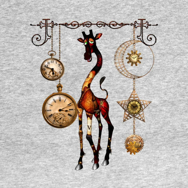 Funny cute steampunk giraffe by Nicky2342